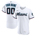 Miami Marlins Nike Home Authentic Custom Jersey - White | MLB Fan Gear