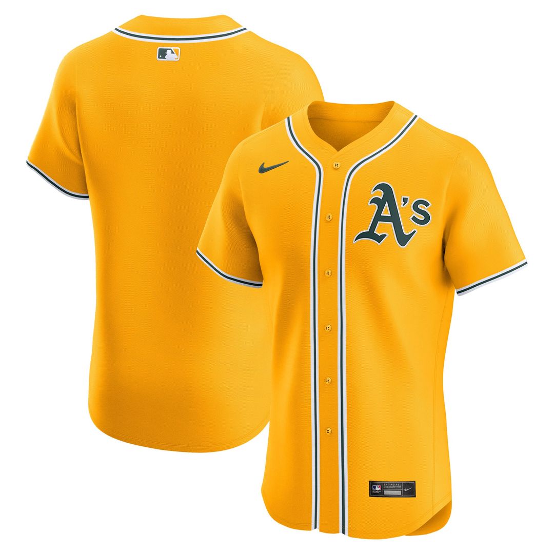 Athletics Nike Alternate 2 Elite Jersey - Gold | MLB Fan Gear