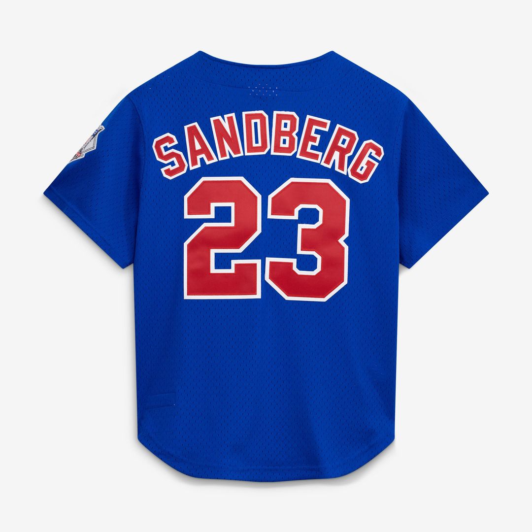 Ryne Sandberg Chicago Cubs Mitchell & Ness Cooperstown Collection 1997 Mesh Batting Practice Button-Up Jersey - Royal | MLB Fan Gear