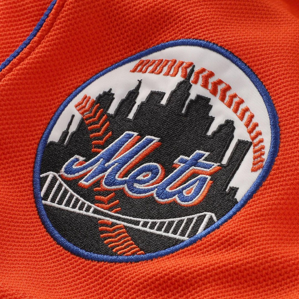 Mike Piazza New York Mets Mitchell & Ness Cooperstown Collection Mesh Batting Practice Button-Up Jersey - Orange | MLB Fan Gear