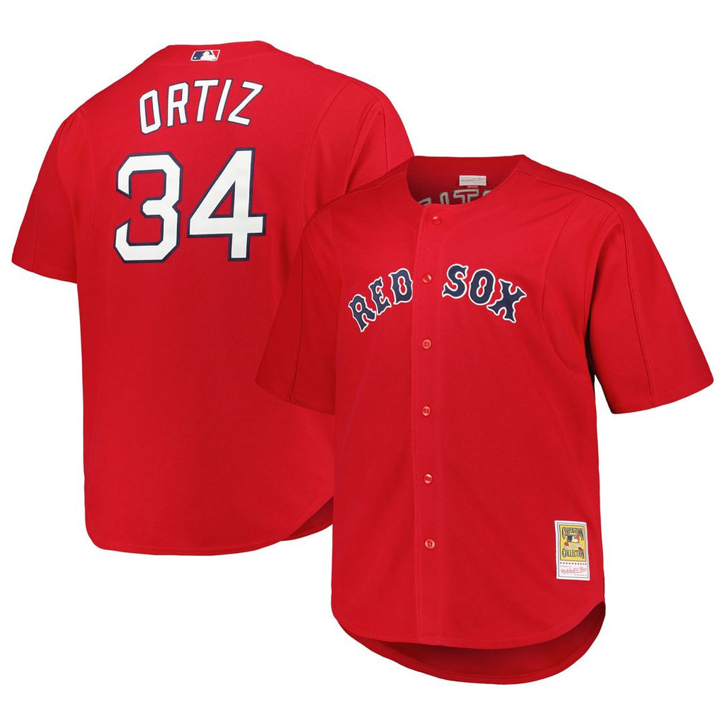 David Ortiz Boston Red Sox Mitchell & Ness Big & Tall Cooperstown Mesh Batting Practice Jersey - Red | MLB Fan Gear