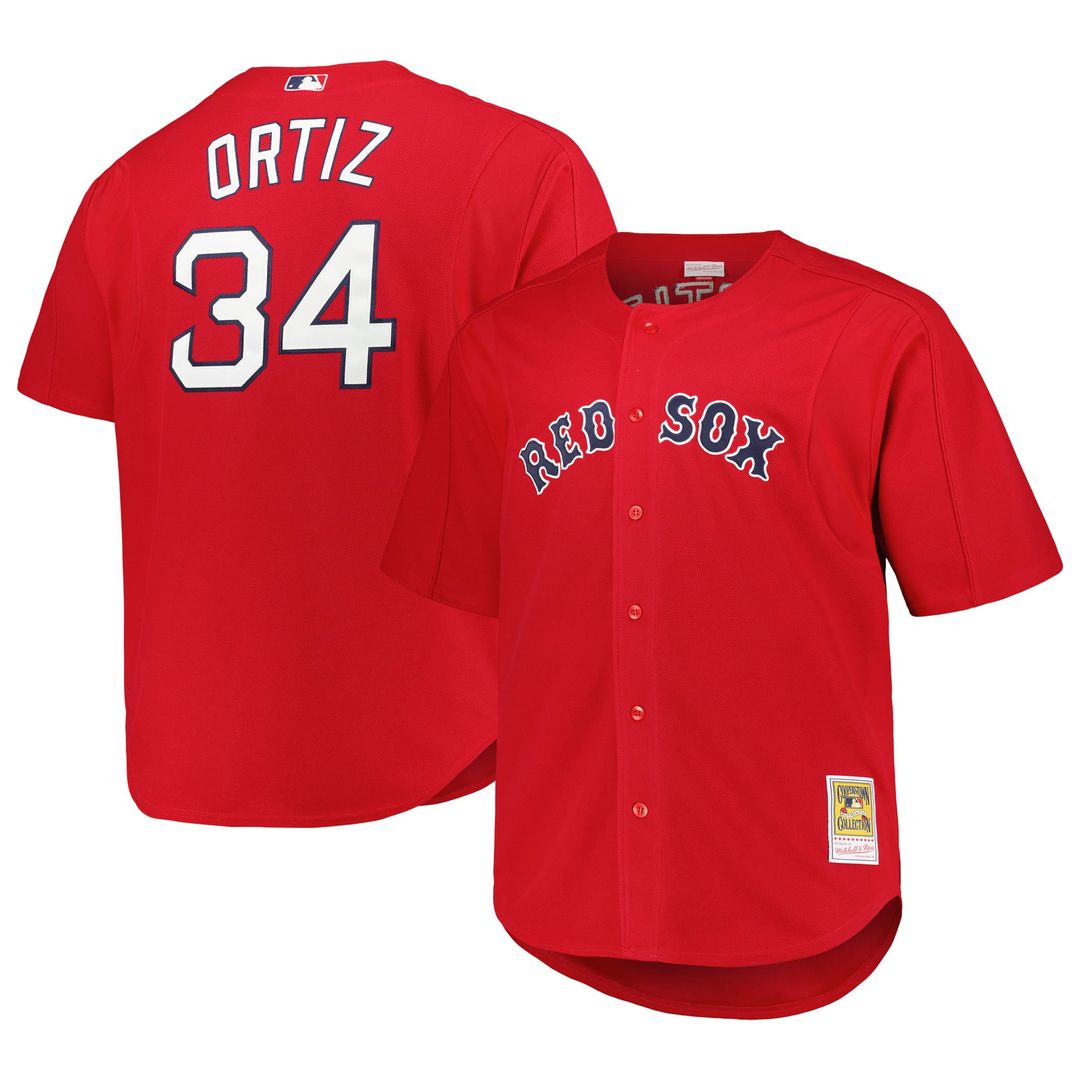 David Ortiz Boston Red Sox Mitchell & Ness Big & Tall Cooperstown Mesh Batting Practice Jersey - Red | MLB Fan Gear