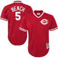 Johnny Bench Cincinnati Reds Mitchell & Ness Youth Cooperstown Collection Mesh Batting Practice Jersey - Red | MLB Fan Gear