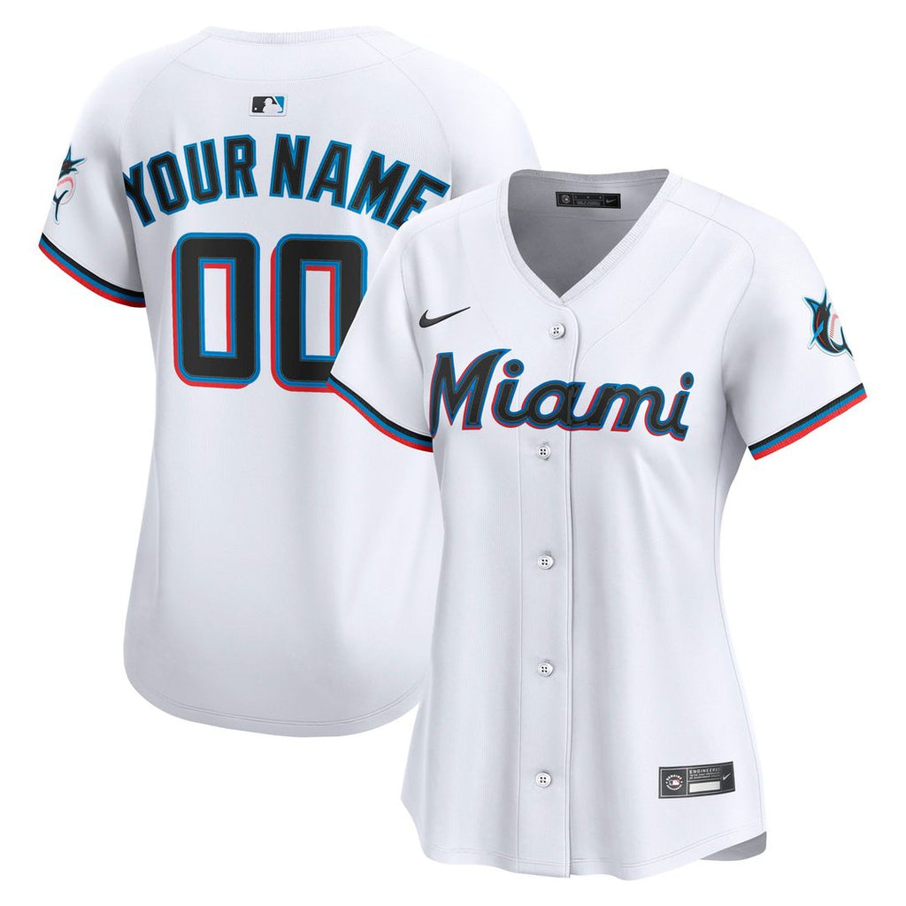Miami Marlins Nike Women's Home Limited Custom Jersey - White | MLB Fan Gear