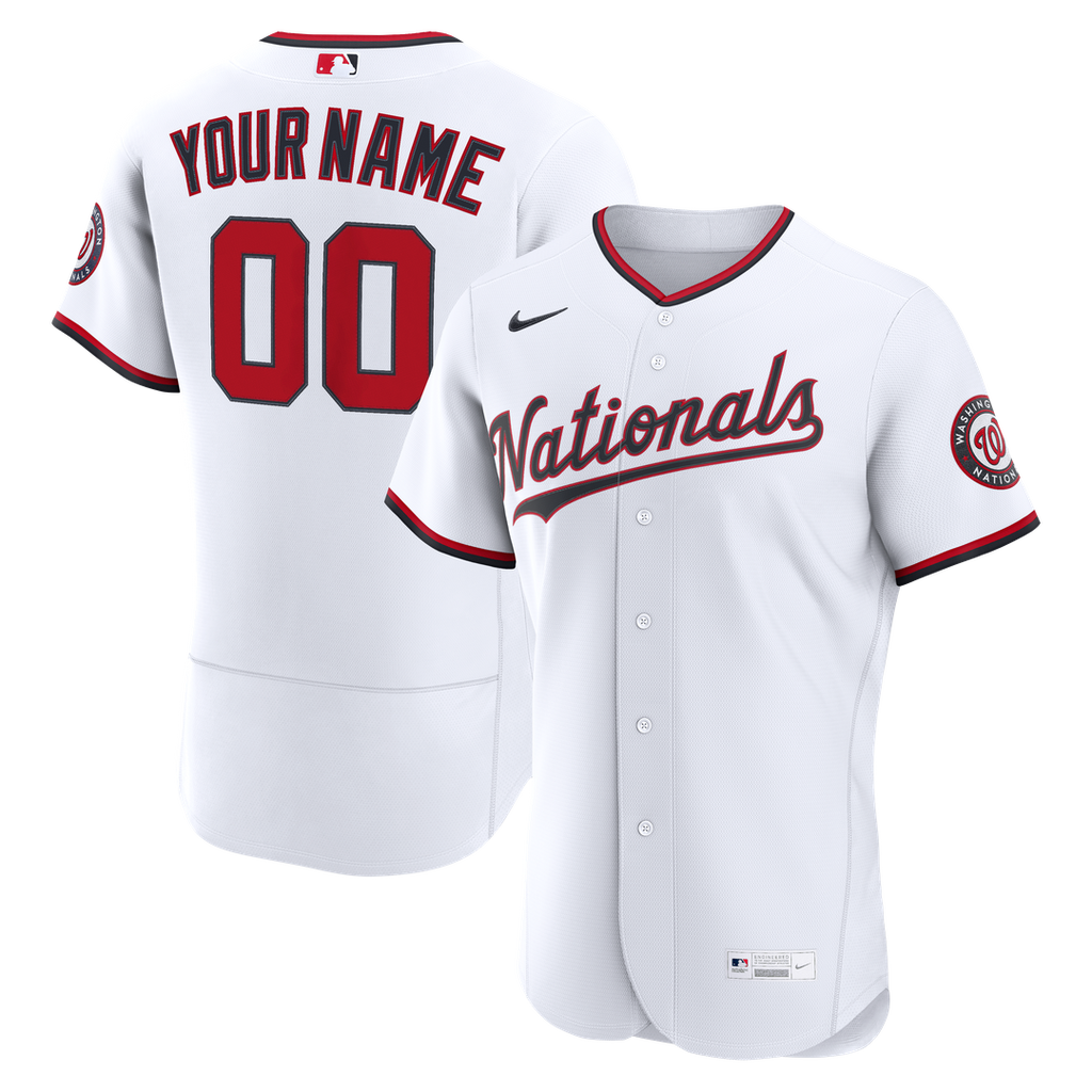 Washington Nationals Nike Home Authentic Custom Jersey - White | MLB Fan Gear