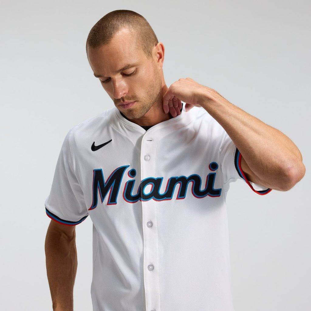 Miami Marlins Nike Home Elite Jersey - White | MLB Fan Gear