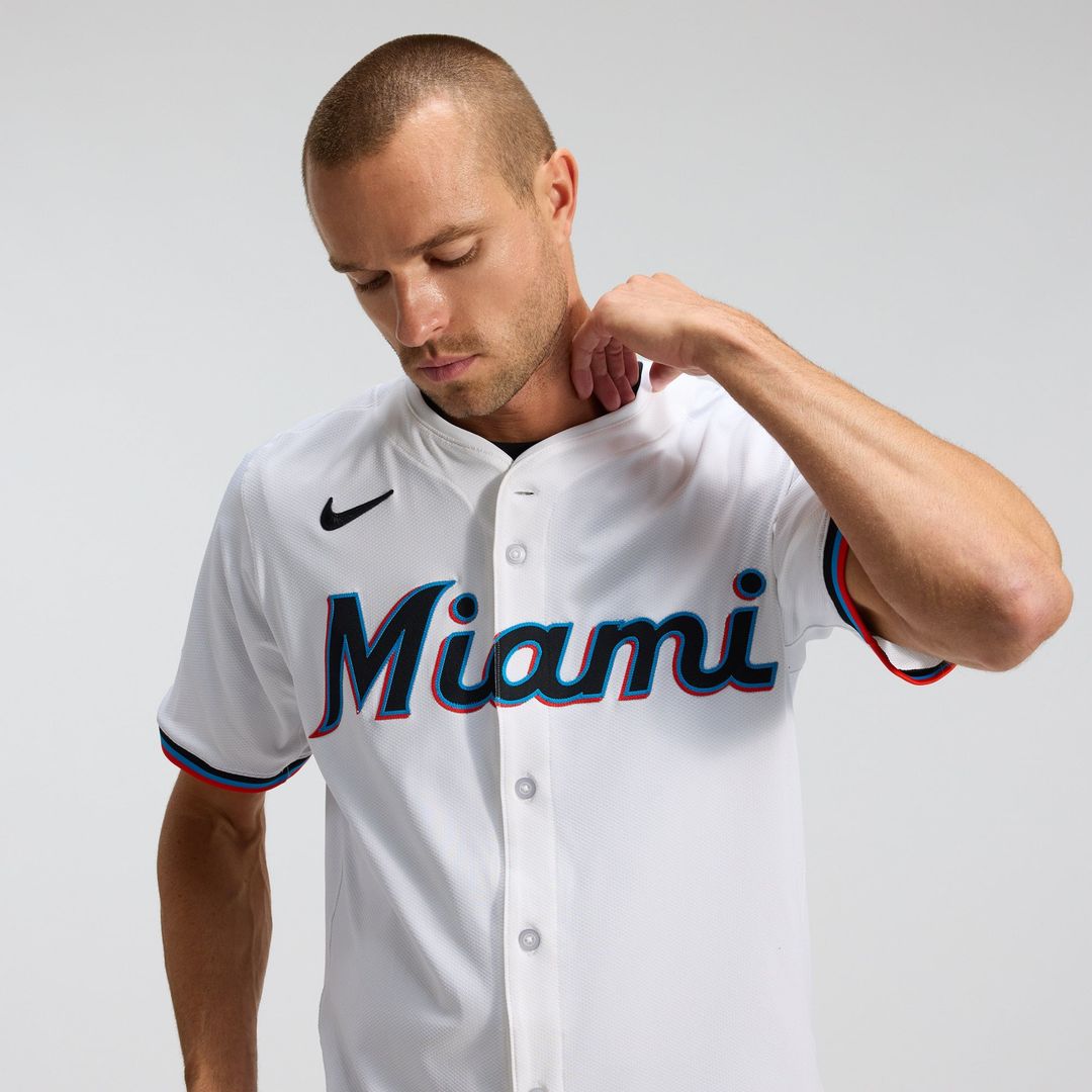 Miami Marlins Nike Home Elite Jersey - White | MLB Fan Gear