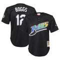 Wade Boggs Tampa Bay Rays Mitchell & Ness Youth Cooperstown Collection Mesh Batting Practice Jersey - Black | MLB Fan Gear