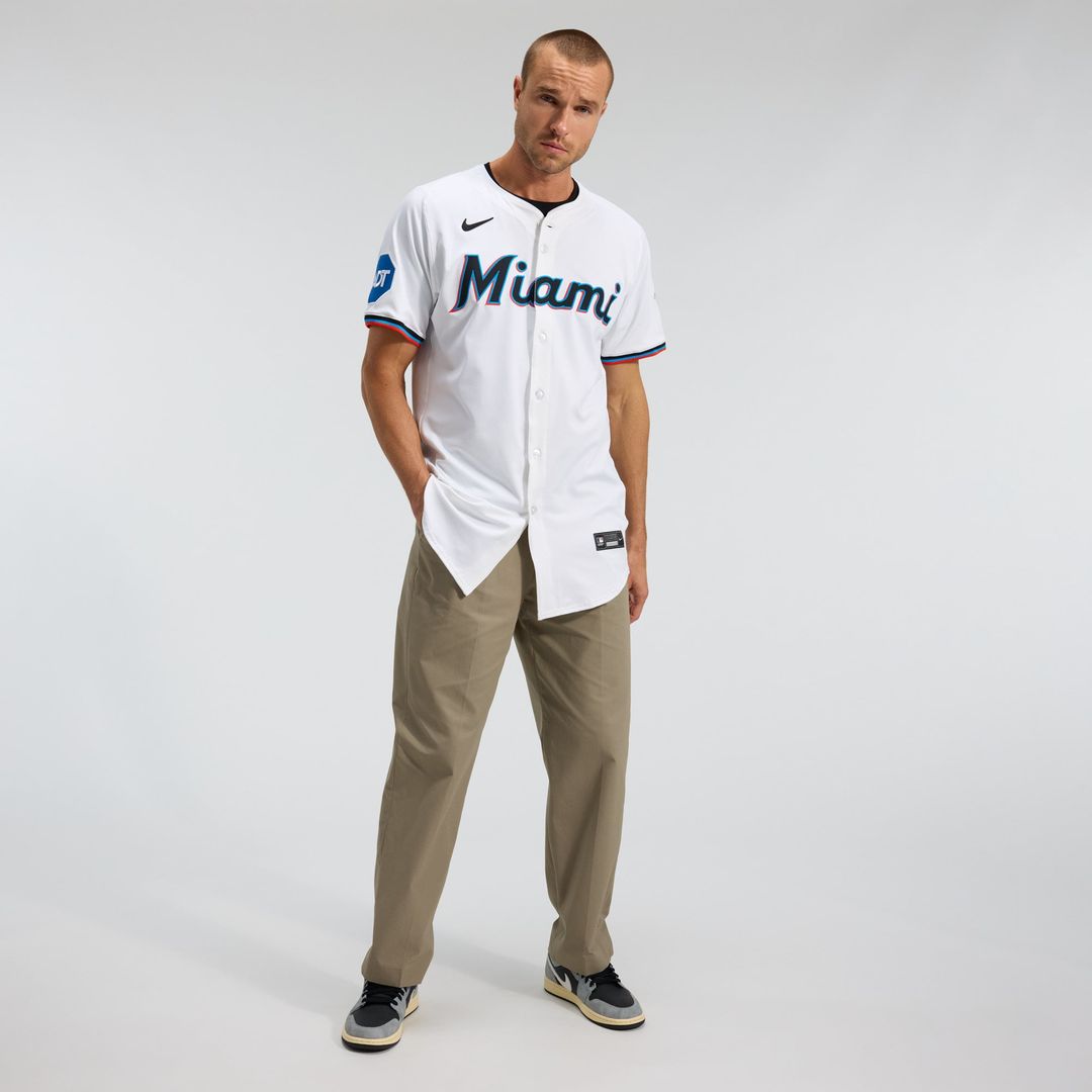 Miami Marlins Nike Home Elite Jersey - White | MLB Fan Gear