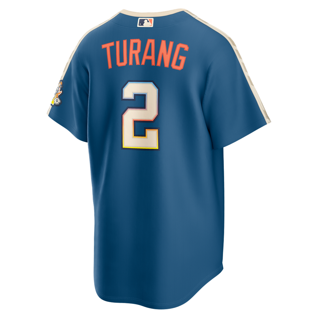 Brice Turang Milwaukee Brewers Nike 2026 City Connect Stadium Jersey - Mineral Blue | MLB Fan Gear