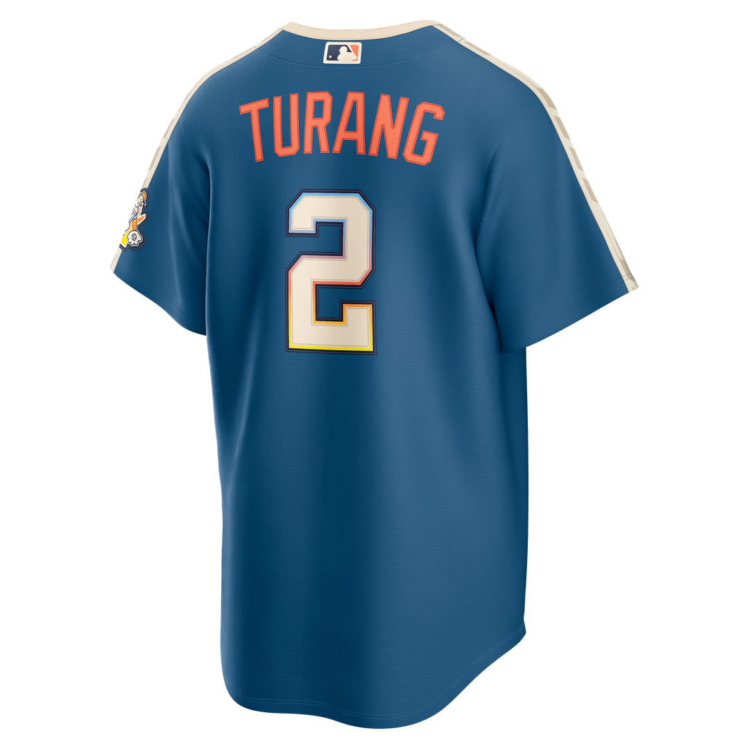 Brice Turang Milwaukee Brewers Nike 2026 City Connect Stadium Jersey - Mineral Blue | MLB Fan Gear