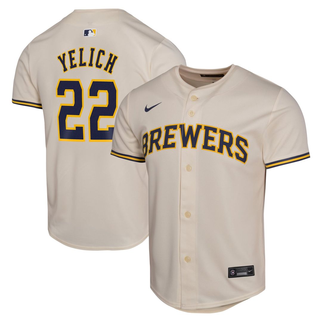 Christian Yelich Milwaukee Brewers Nike Youth Home Game Player Jersey - Cream | MLB Fan Gear