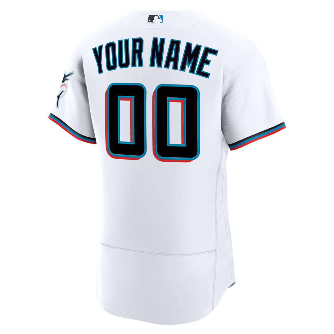 Miami Marlins Nike Home Authentic Custom Jersey - White | MLB Fan Gear