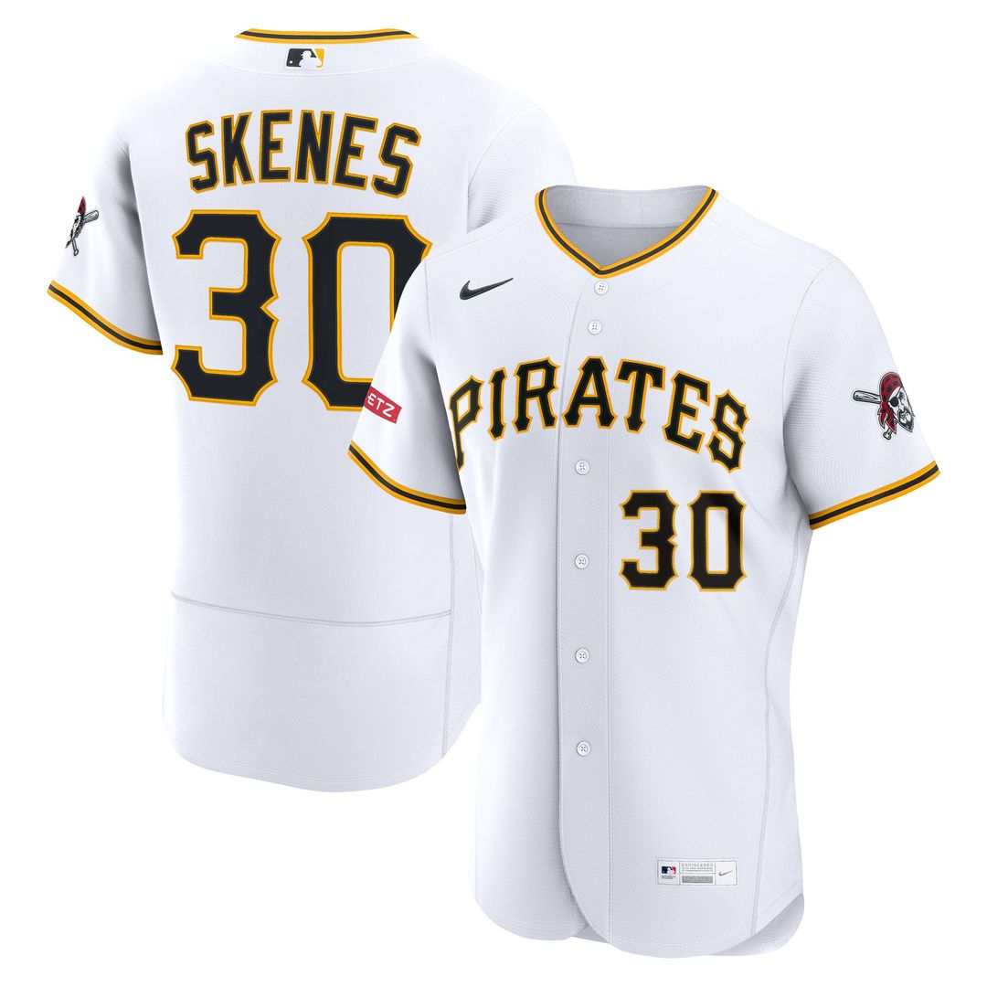 Paul Skenes Pittsburgh Pirates Nike Home Authentic Sponsor Patch Jersey - White | MLB Fan Gear