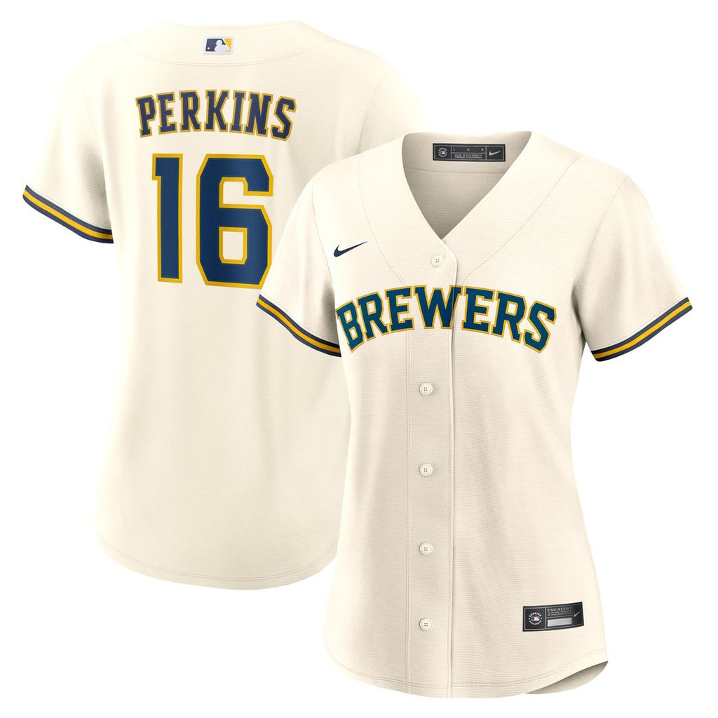 Blake Perkins Milwaukee Brewers Nike Women's Home Replica Jersey - Cream | MLB Fan Gear