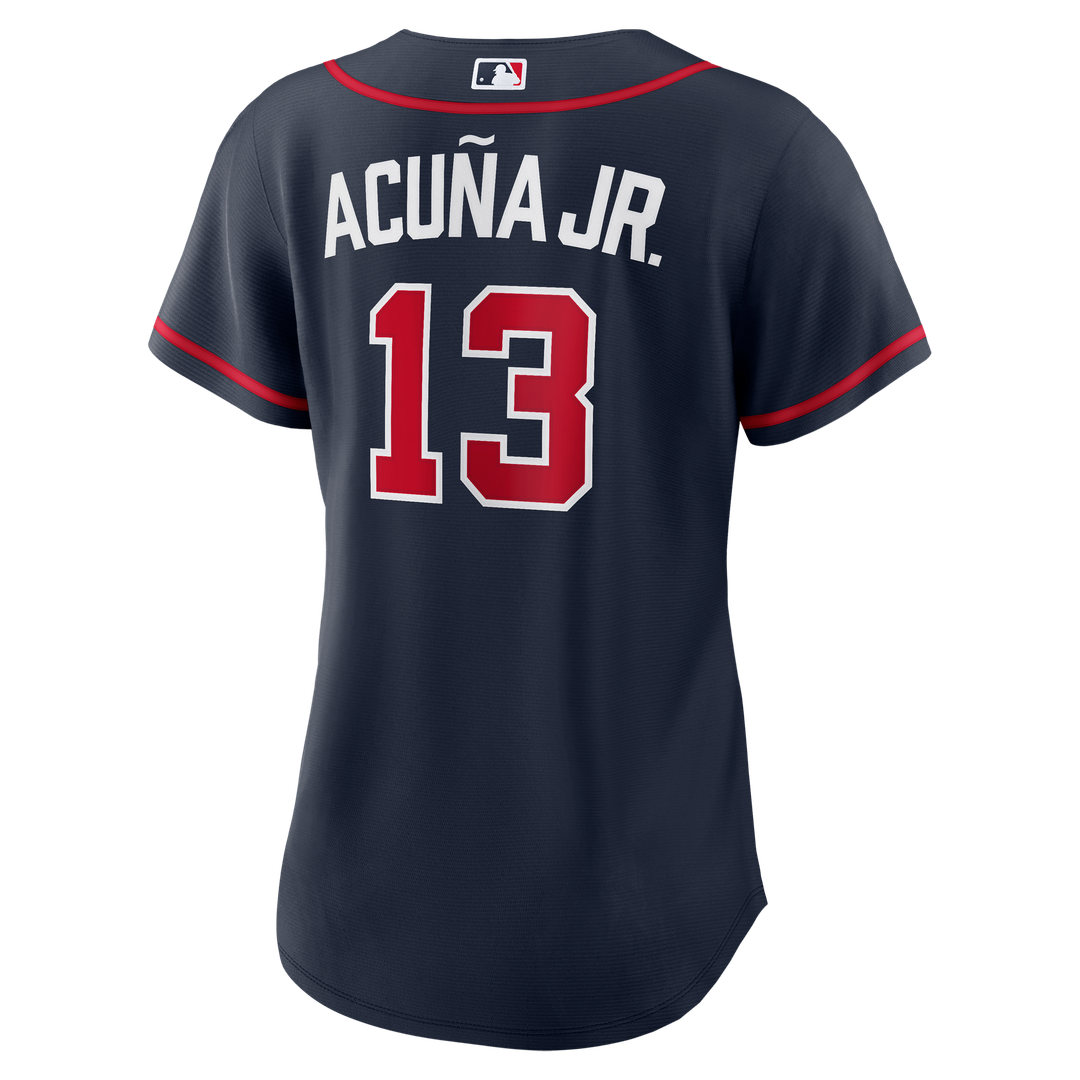 Ronald Acuña Jr. Atlanta Braves Nike Women's Alternate Replica Jersey - Navy | MLB Fan Gear