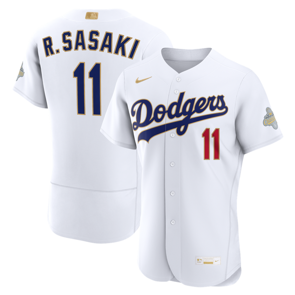 Roki Sasaki Los Angeles Dodgers Nike 2026 Gold Collection Authentic Jersey - White | MLB Fan Gear