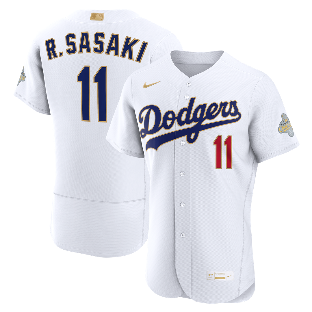 Roki Sasaki Los Angeles Dodgers Nike 2026 Gold Collection Authentic Jersey - White | MLB Fan Gear