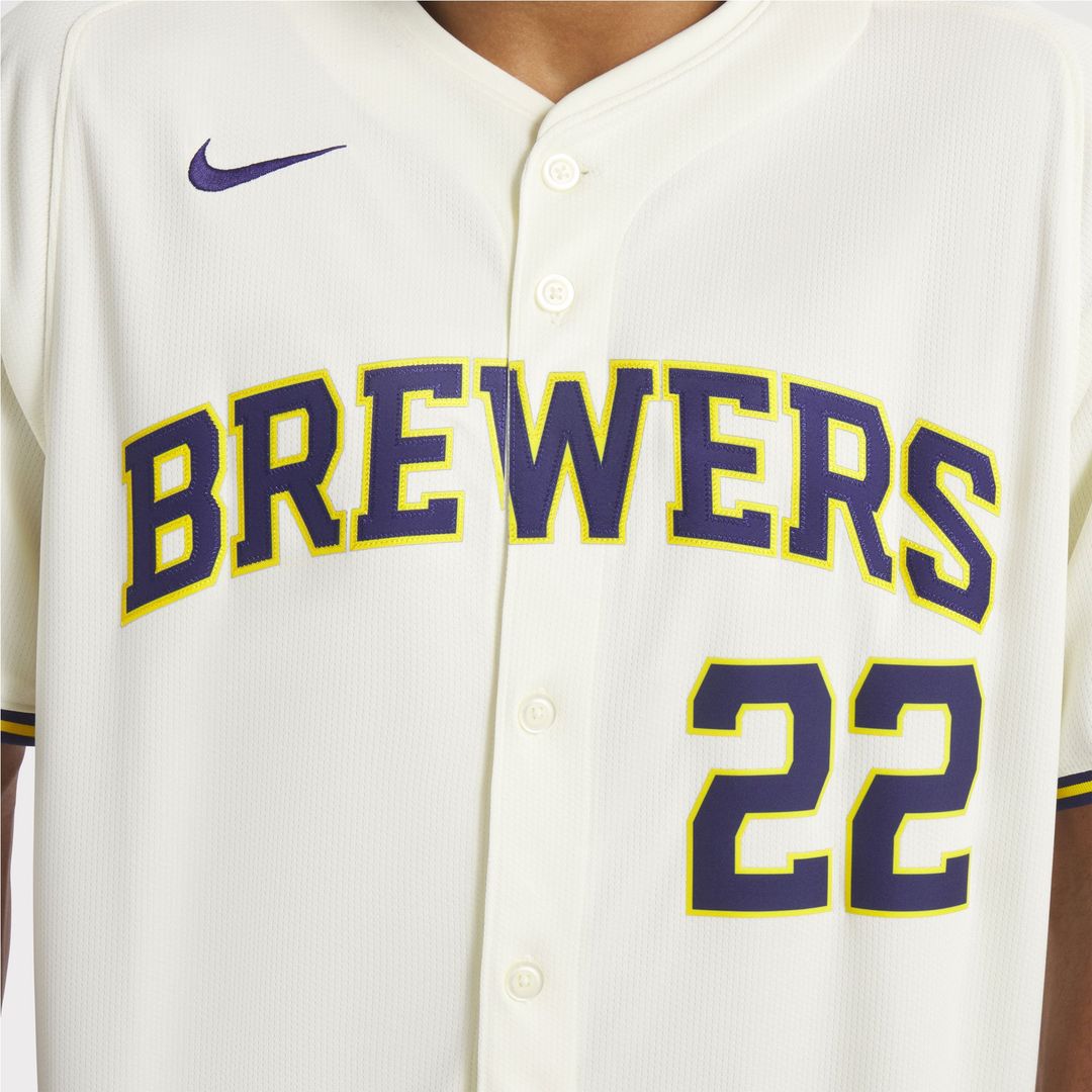 Christian Yelich Milwaukee Brewers Nike Home Limited Player Jersey - Cream | MLB Fan Gear