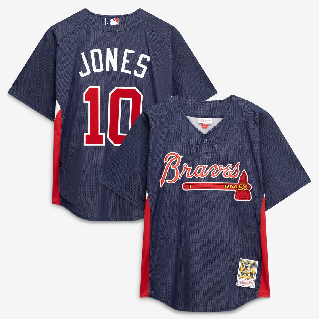Chipper Jones Atlanta Braves Mitchell & Ness Authentic Batting Practice Jersey - Navy | MLB Fan Gear