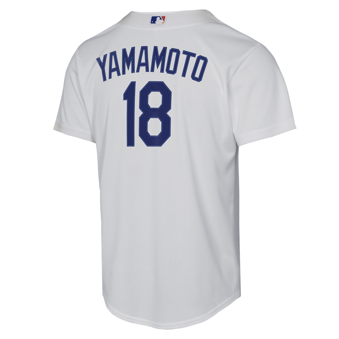 Yoshinobu Yamamoto Los Angeles Dodgers Nike Youth Home Baseline Jersey - White | MLB Fan Gear