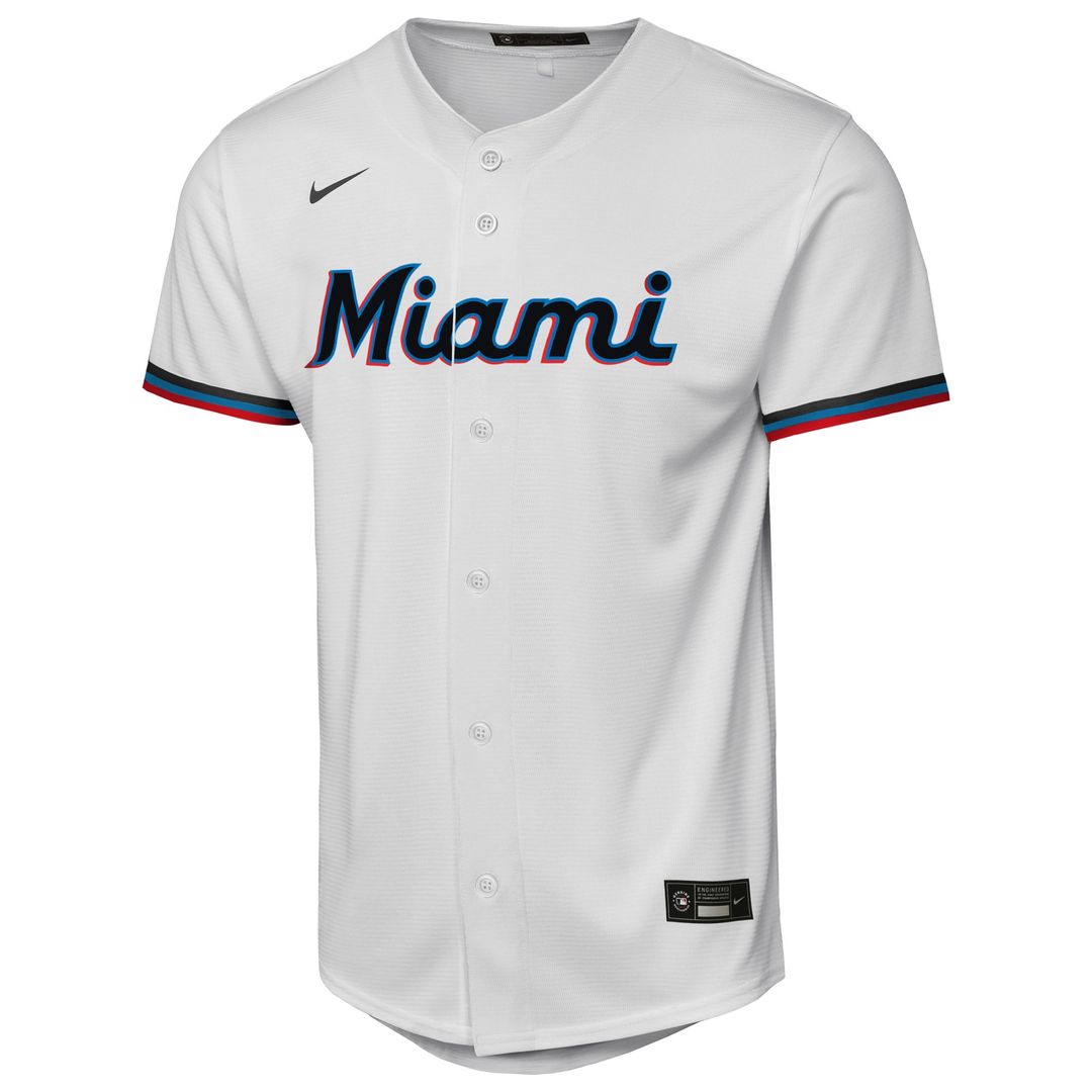 Miami Marlins Nike Youth Home Replica Jersey - White | MLB Fan Gear