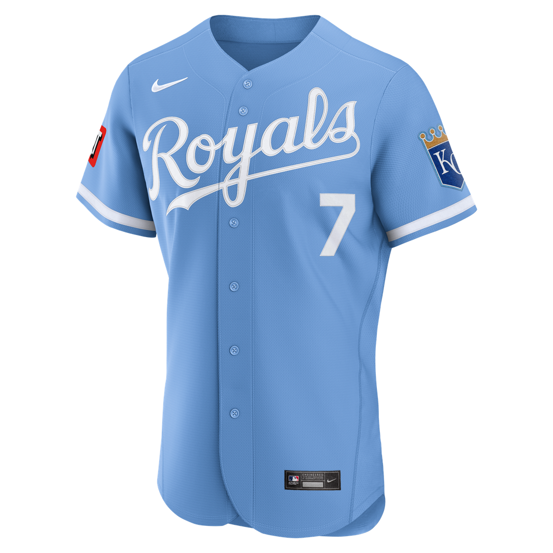 Bobby Witt Jr. Kansas City Royals Nike Alternate Authentic Sponsor Patch Jersey - Light Blue | MLB Fan Gear