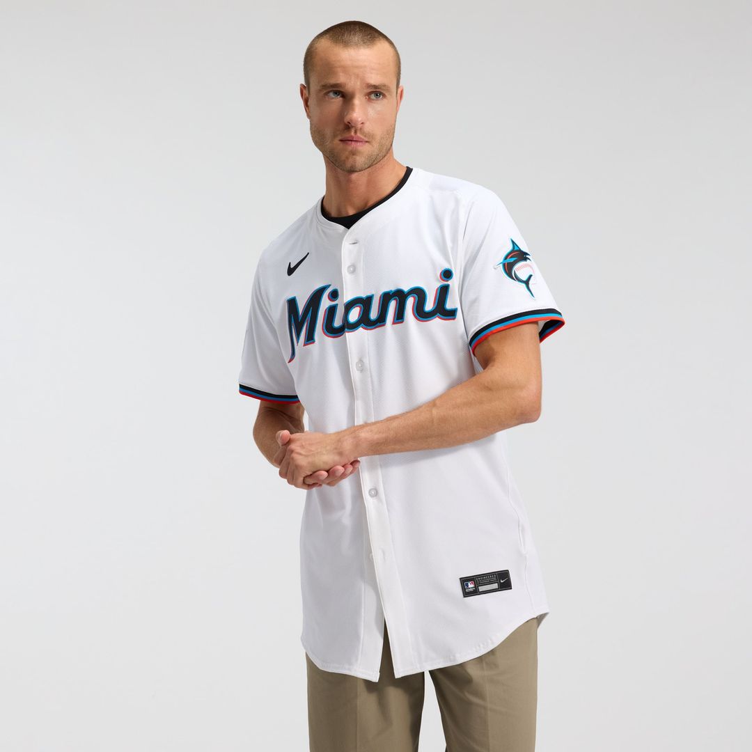 Miami Marlins Nike Home Elite Jersey - White | MLB Fan Gear