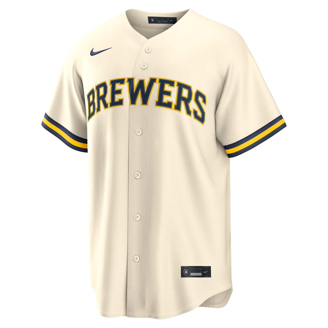 Milwaukee Brewers Nike Home Replica Custom Jersey - Cream | MLB Fan Gear