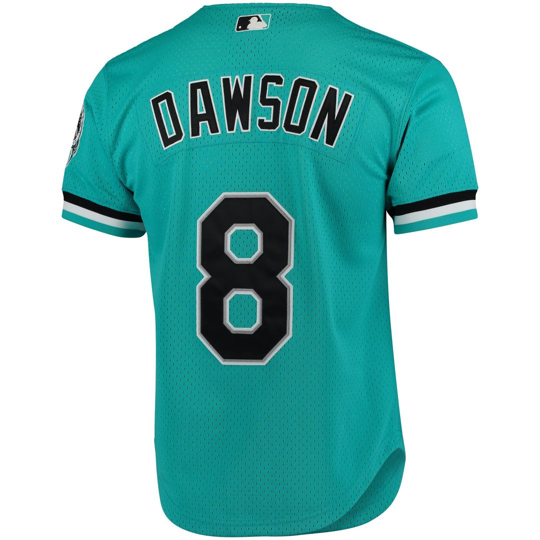 Andre Dawson Florida Marlins Mitchell & Ness Cooperstown Collection Mesh Batting Practice Button-Up Jersey - Teal | MLB Fan Gear