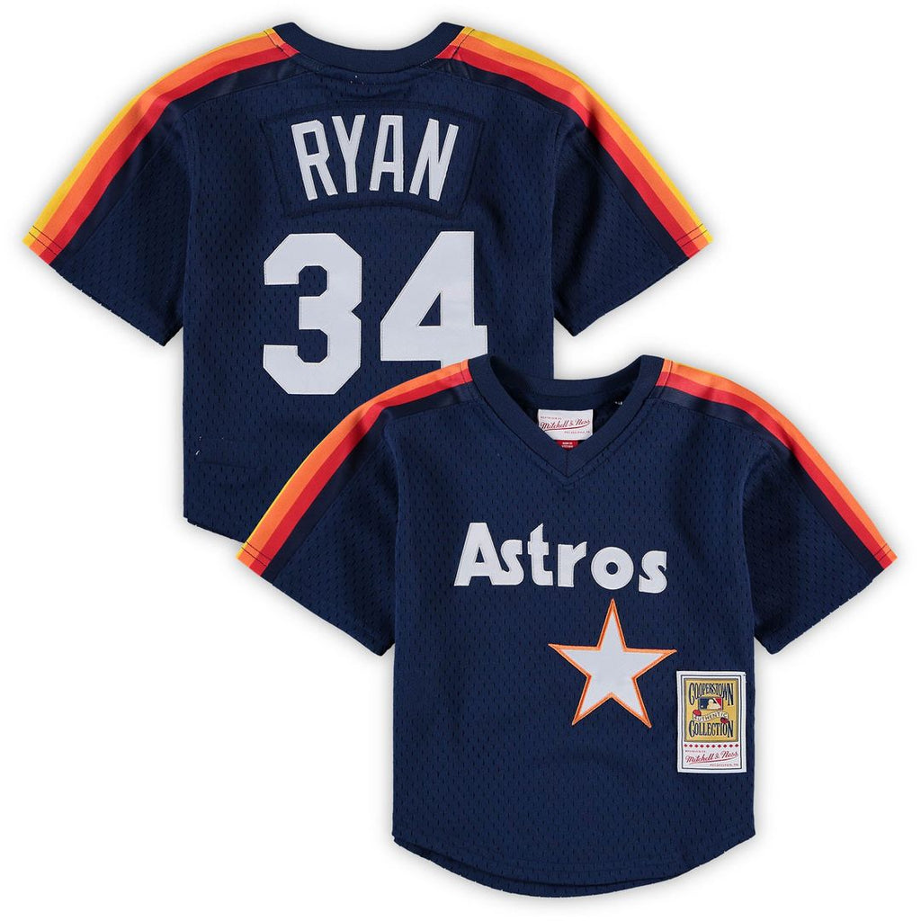 Nolan Ryan Houston Astros Mitchell & Ness Preschool & Toddler Cooperstown Collection Mesh Batting Practice Jersey - Navy | MLB Fan Gear