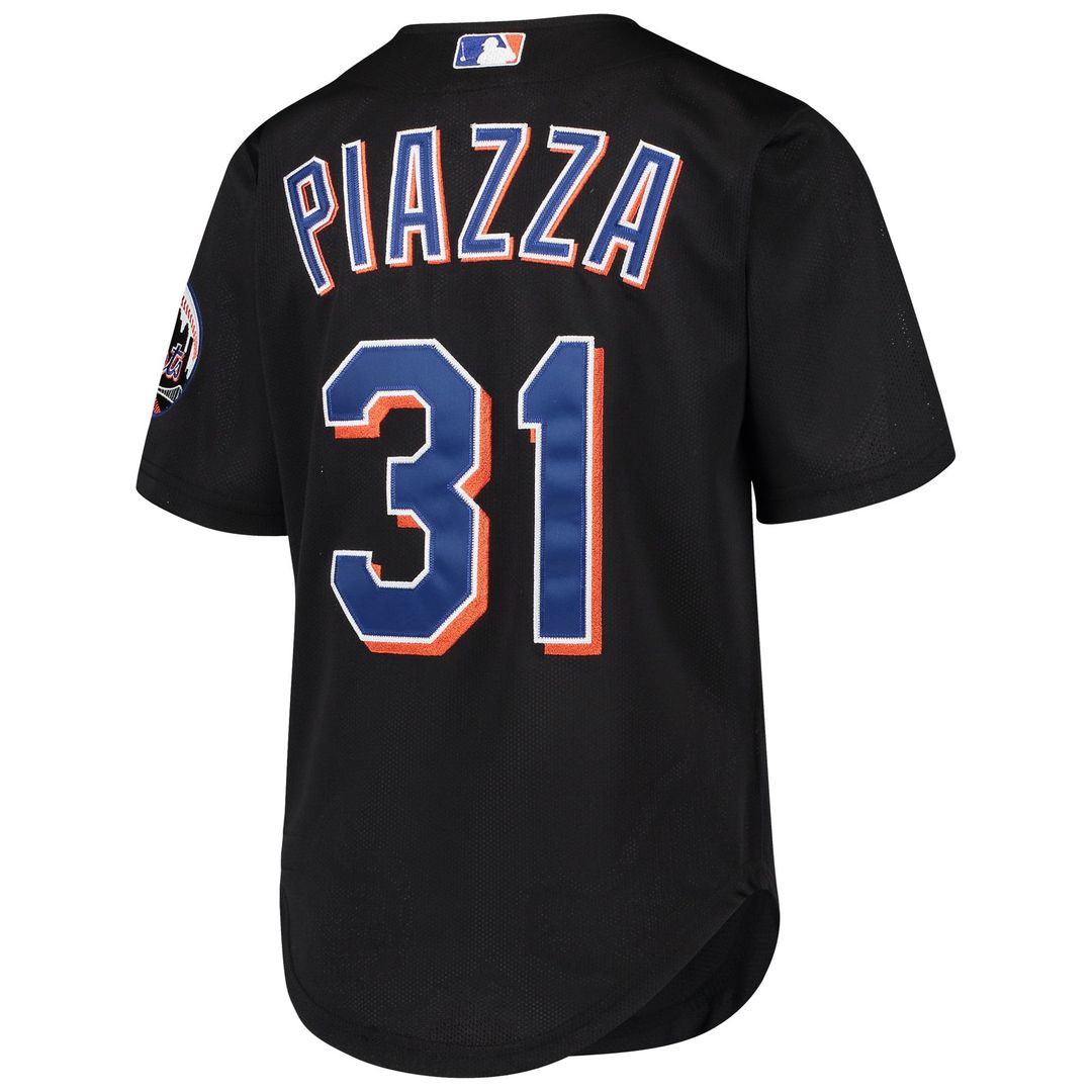 Mike Piazza New York Mets Mitchell & Ness Youth Cooperstown Collection Mesh Batting Practice Jersey - Black | MLB Fan Gear