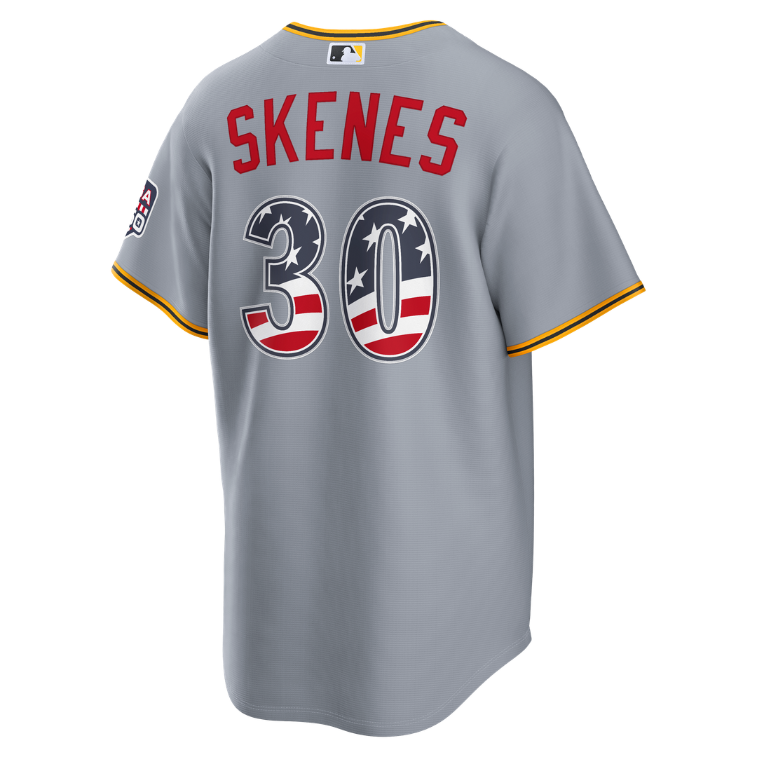 Paul Skenes Pittsburgh Pirates Nike USA 250 Fourth of July Road Stadium Jersey - Gray | MLB Fan Gear