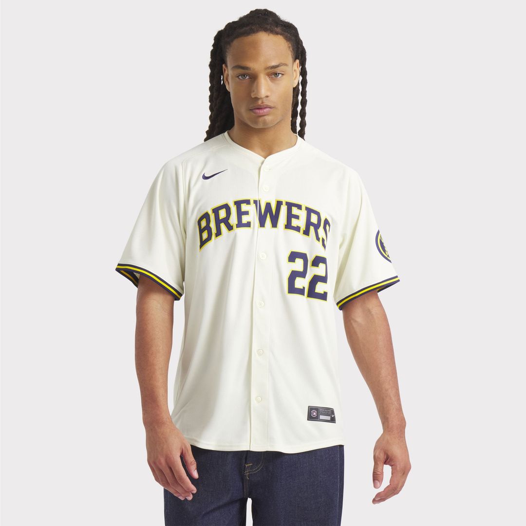 Christian Yelich Milwaukee Brewers Nike Home Limited Player Jersey - Cream | MLB Fan Gear