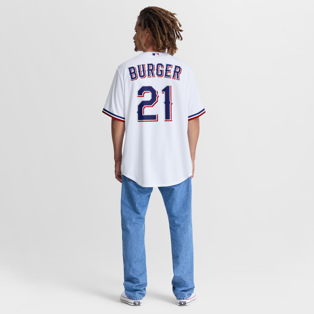 Jake Burger Texas Rangers Nike Home Replica Jersey - White | MLB Fan Gear