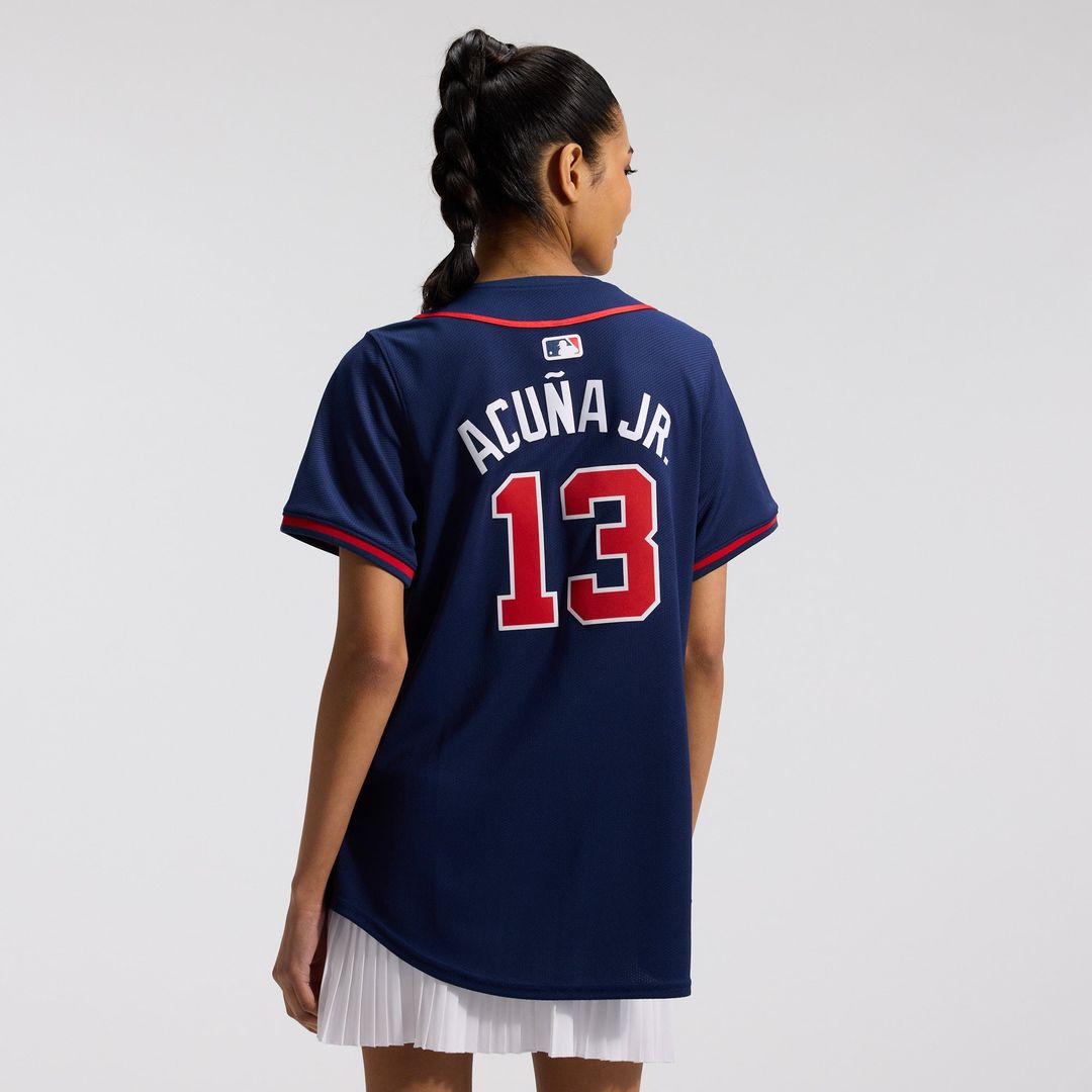 Ronald Acuña Jr. Atlanta Braves Nike Women's Alternate Limited Player Jersey – Navy | MLB Fan Gear