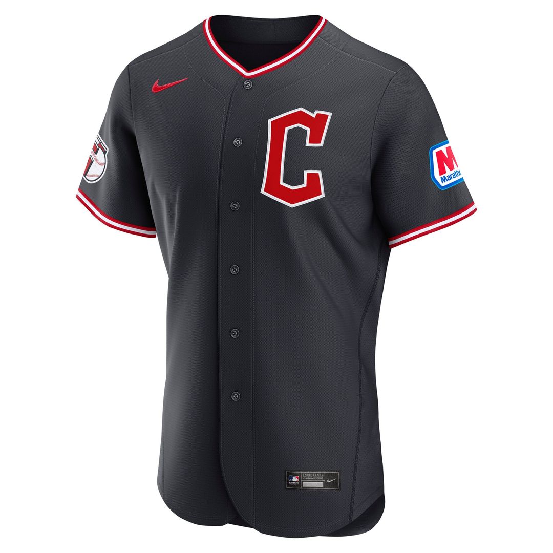 Cleveland Guardians Nike Alternate Authentic Sponsor Patch Jersey - Navy | MLB Fan Gear