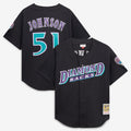 Randy Johnson Arizona Diamondbacks Mitchell & Ness Cooperstown Collection Mesh Batting Practice Button-Up Jersey - Black | MLB Fan Gear