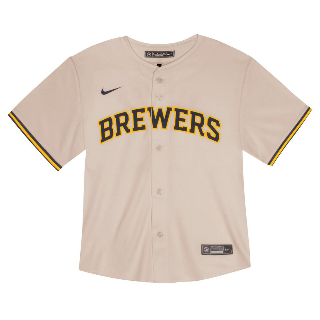 Christian Yelich Milwaukee Brewers Nike Toddler Home Game Jersey - Cream | MLB Fan Gear