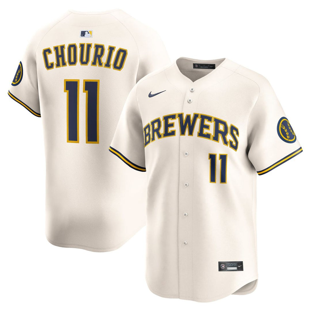 Jackson Chourio Milwaukee Brewers Nike Home Limited Jersey - Cream | MLB Fan Gear