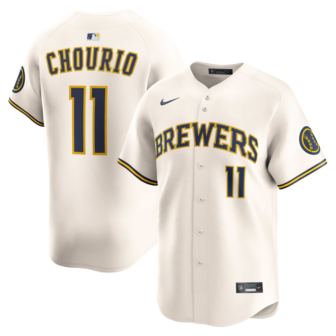 Jackson Chourio Milwaukee Brewers Nike Home Limited Jersey - Cream | MLB Fan Gear