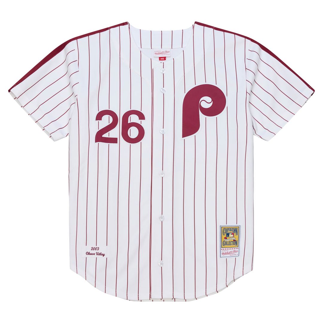 Chase Utley Philadelphia Phillies Mitchell & Ness 2003 Cooperstown Collection Authentic Jersey - White | MLB Fan Gear