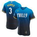 Bryce Harper Philadelphia Phillies Nike City Connect Authentic Sponsor Patch Jersey - Blue | MLB Fan Gear