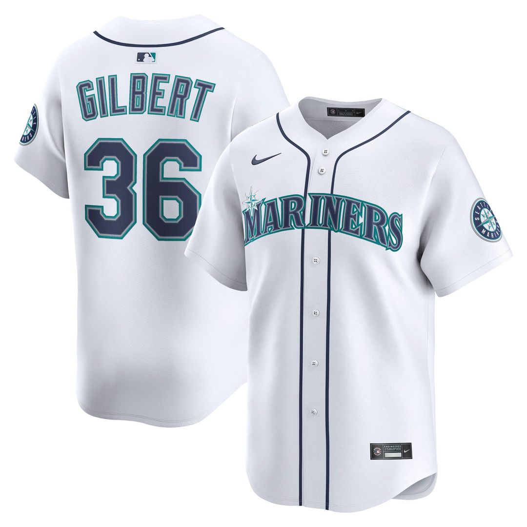 Logan Gilbert Seattle Mariners Nike Home Limited Player Jersey - White | MLB Fan Gear