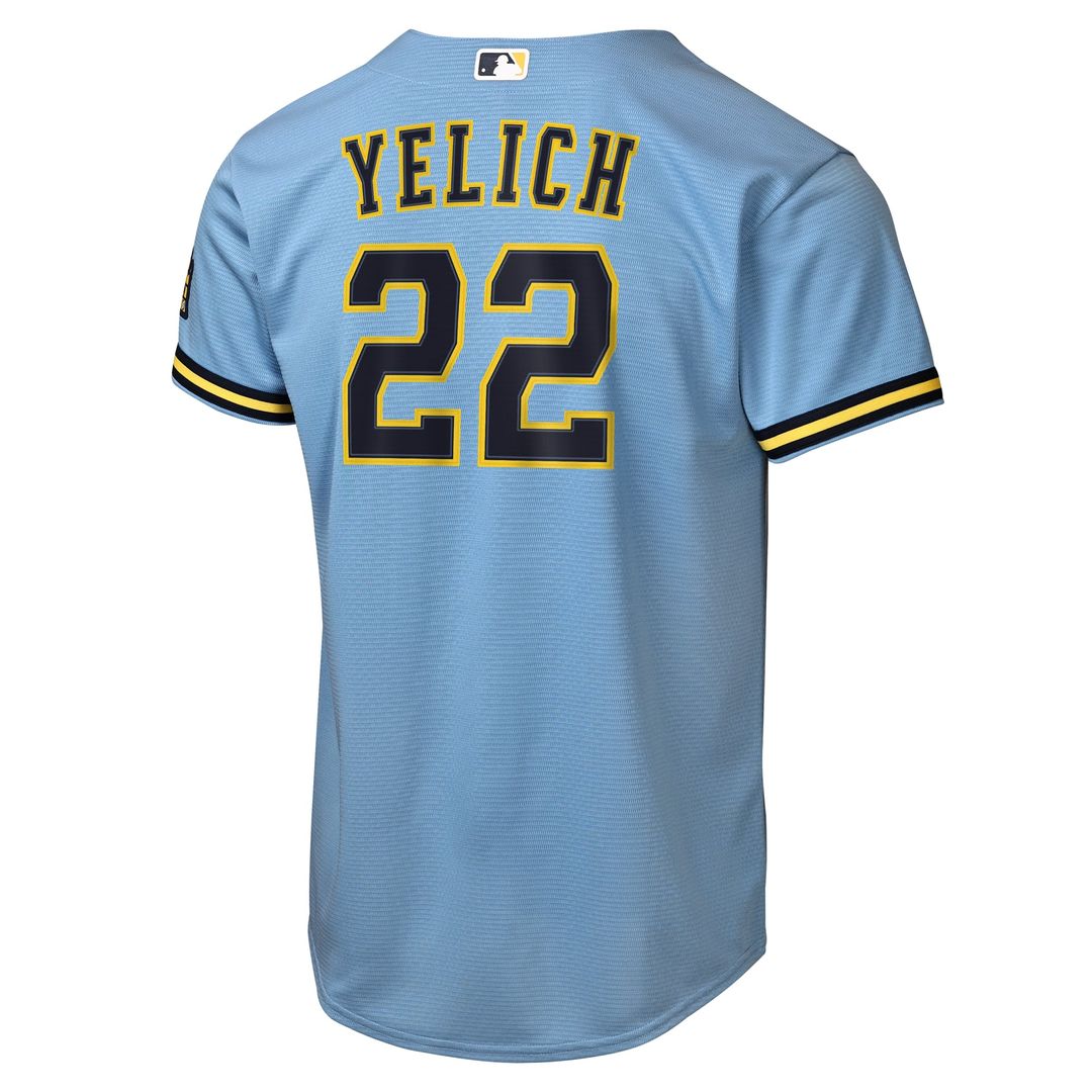 Christian Yelich Milwaukee Brewers Nike Youth Road Stadium Jersey - Powder Blue | MLB Fan Gear