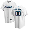 Miami Marlins Nike Home Replica Custom Jersey - White | MLB Fan Gear
