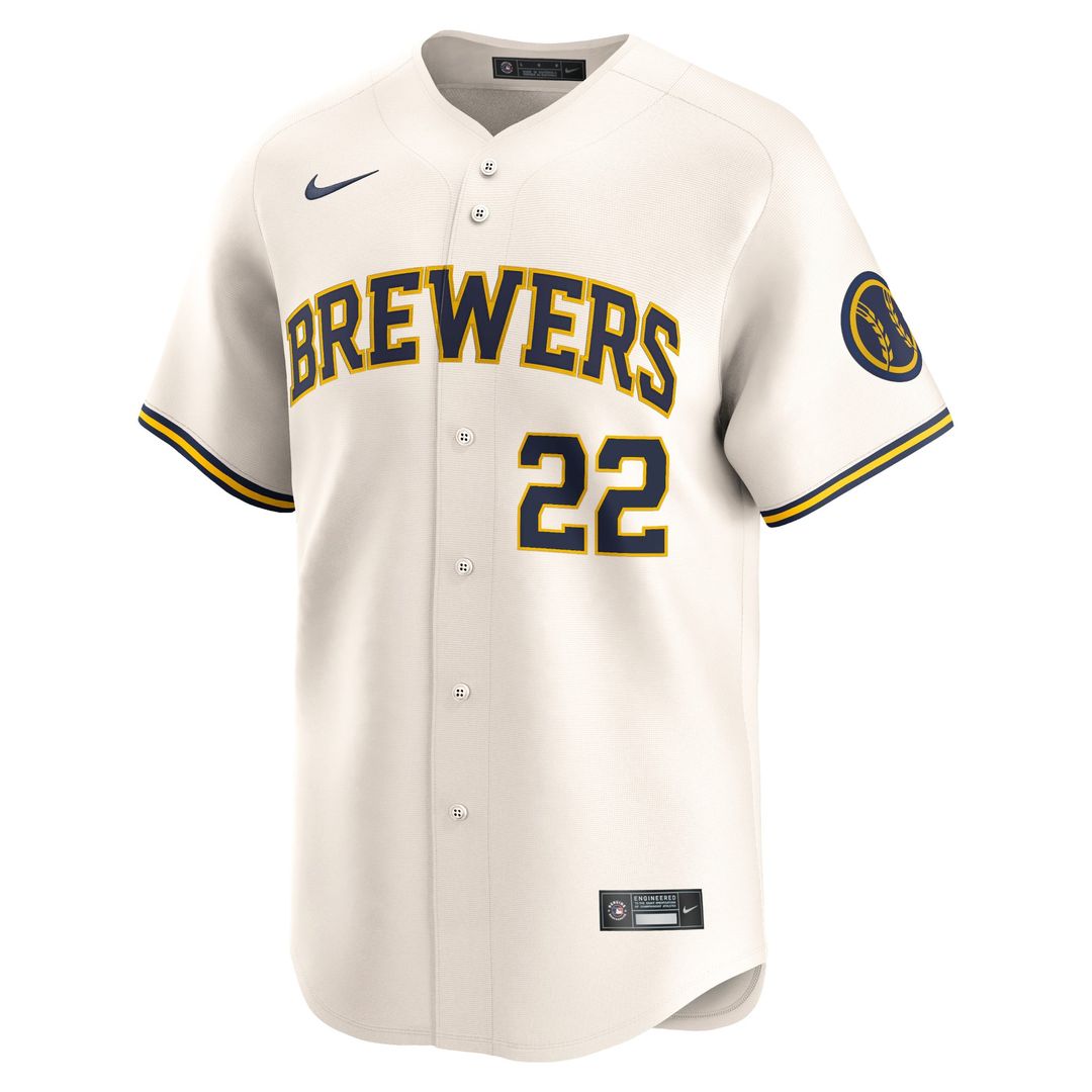 Christian Yelich Milwaukee Brewers Nike Home Limited Player Jersey - Cream | MLB Fan Gear
