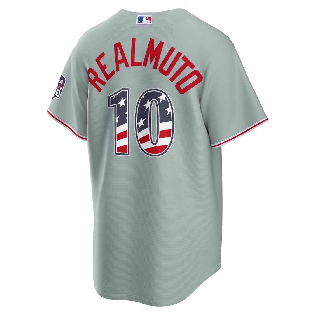 J.T. Realmuto Philadelphia Phillies Nike USA 250 Fourth of July Road Stadium Jersey - Gray | MLB Fan Gear