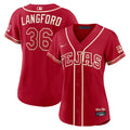 Wyatt Langford Texas Rangers Nike Women's 2026 City Connect Stadium Jersey - Red | MLB Fan Gear