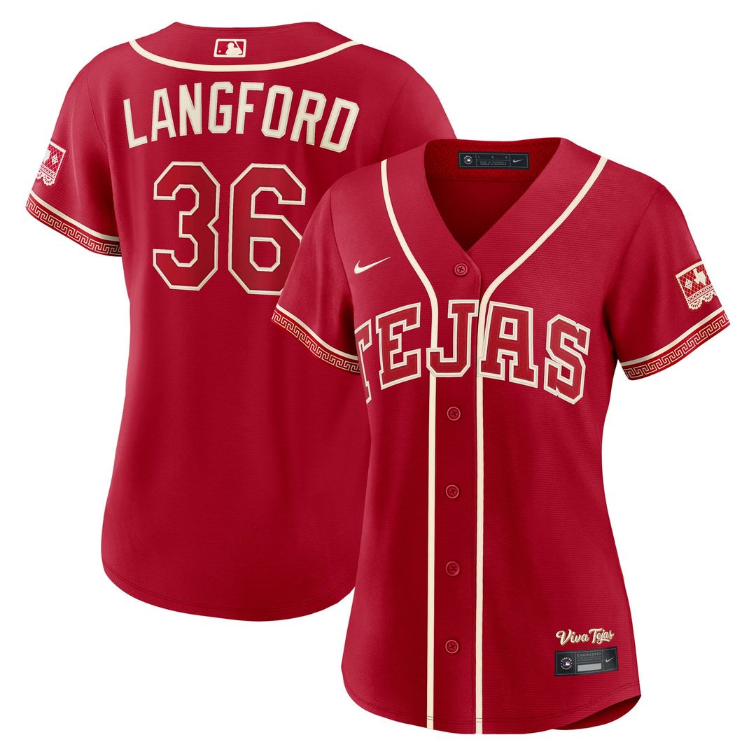 Wyatt Langford Texas Rangers Nike Women's 2026 City Connect Stadium Jersey - Red | MLB Fan Gear